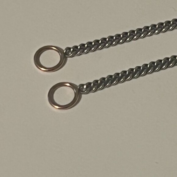 Marla Aaron Not So Heavy Curb Chain Sterling Silver with Rose Gold Loops - Picture 2 of 2